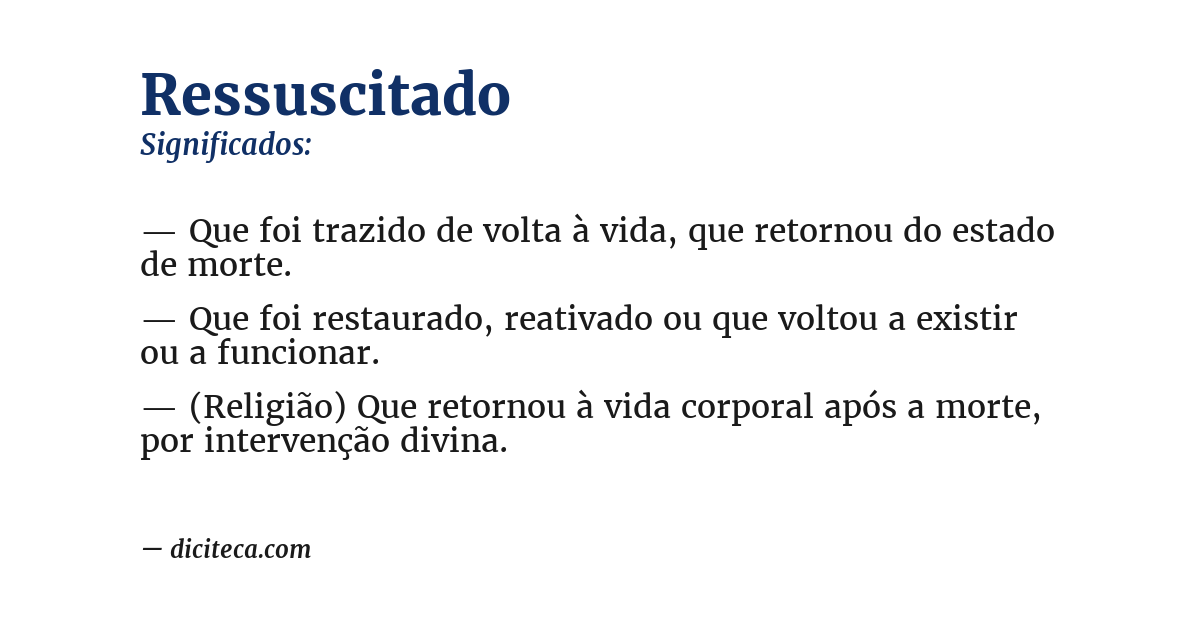 Significado de ressuscitado