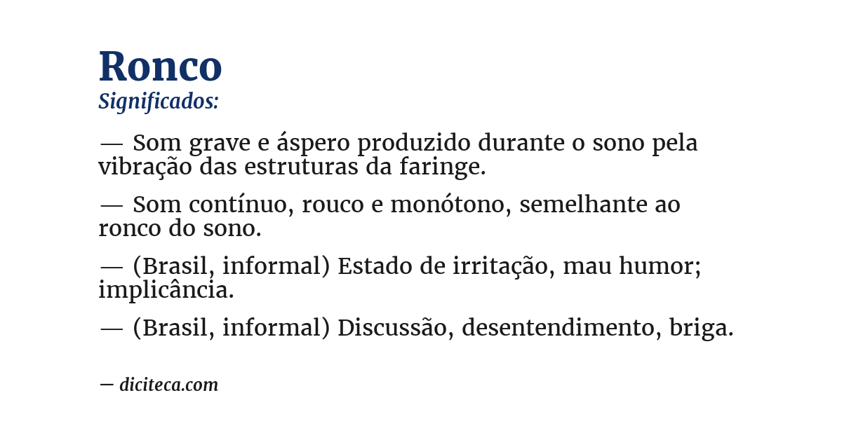 Significado de ronco