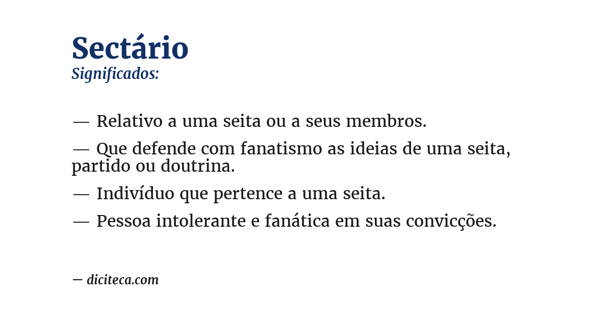 Significado de sectário