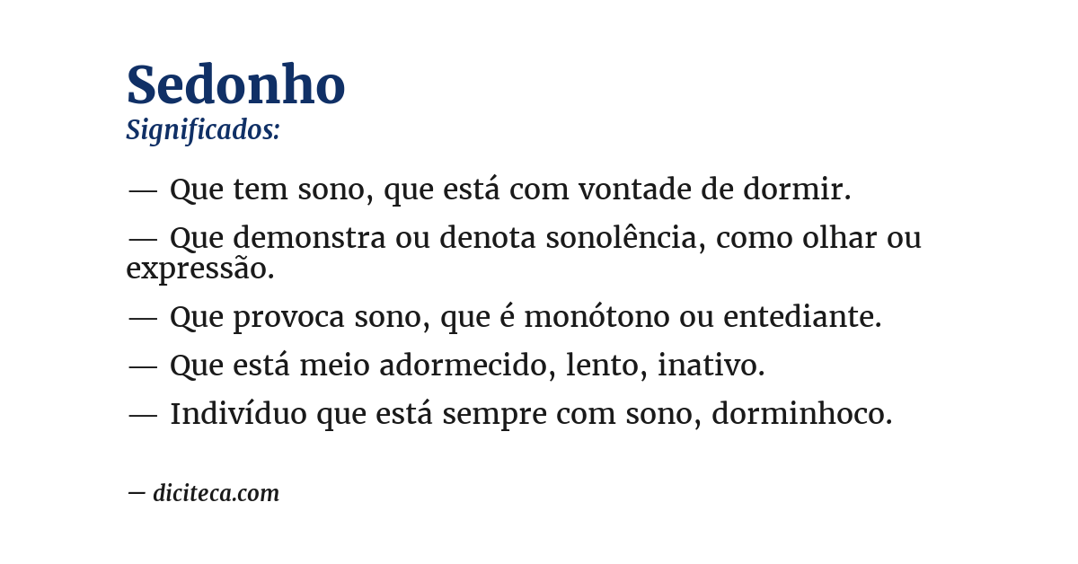Significado de sedonho