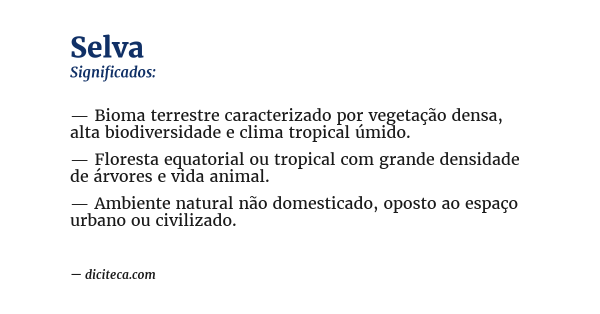 Significado de selva