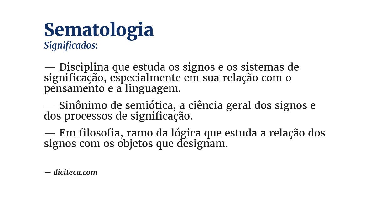 Significado de sematologia