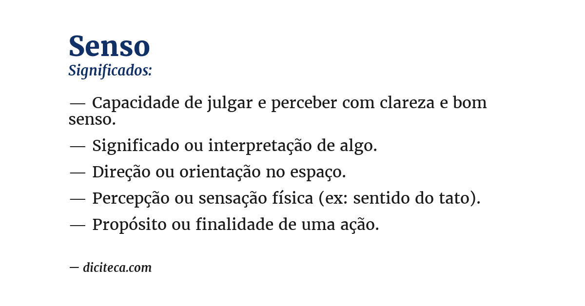 Significado de senso