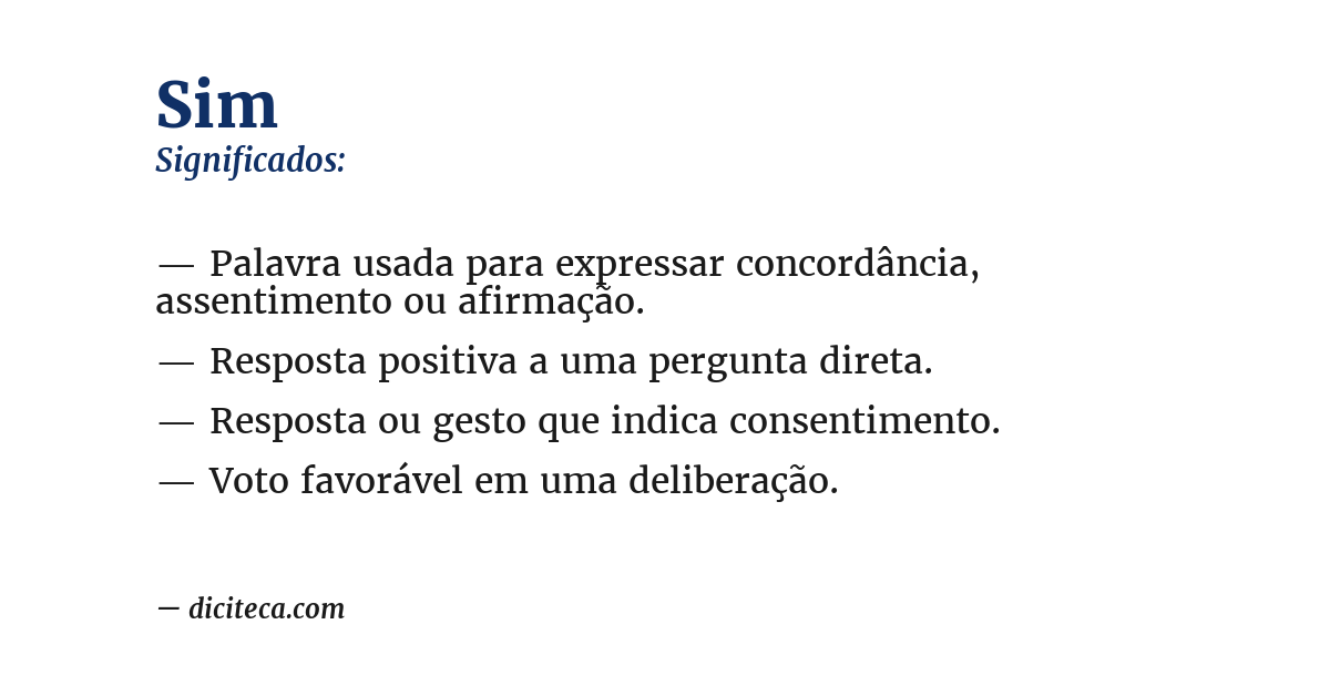 Significado de sim