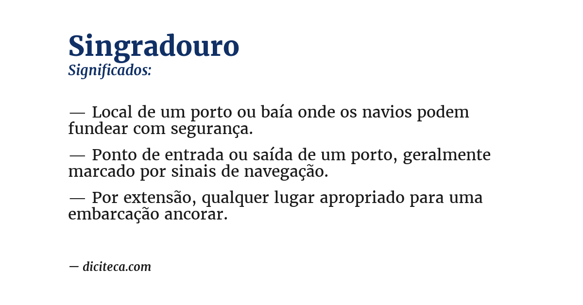 Significado de singradouro