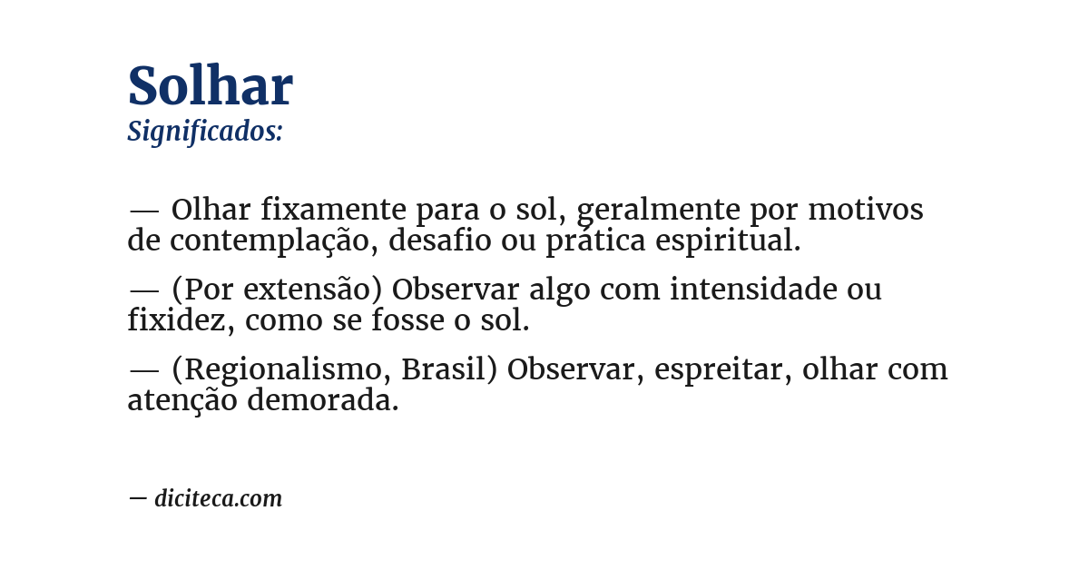 Significado de solhar