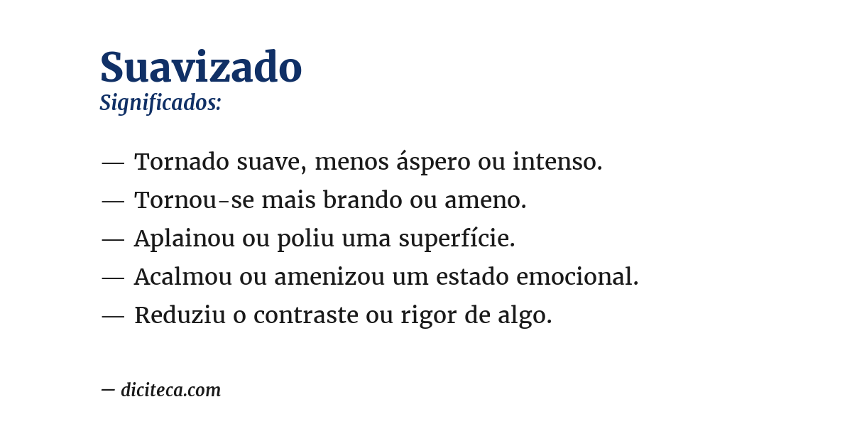 Significado de suavizado