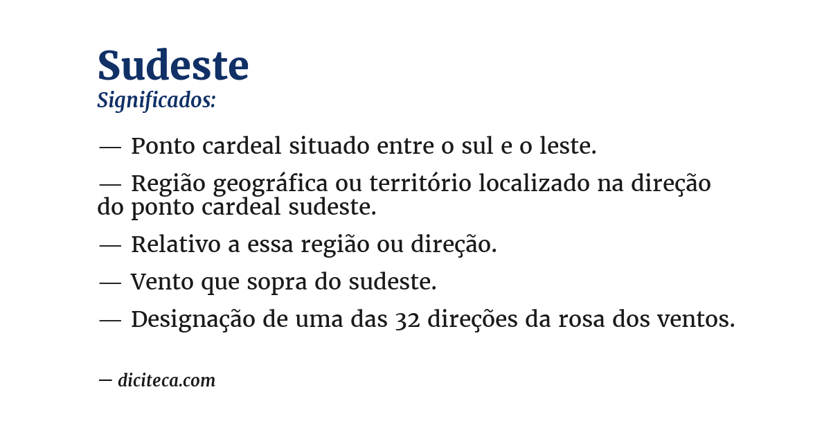 Significado de sudeste