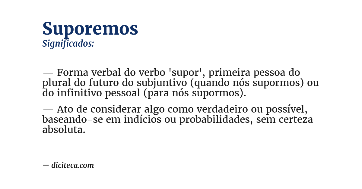 Significado de suporemos