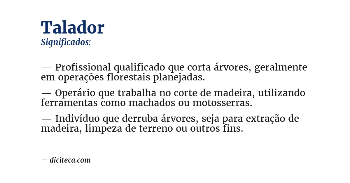 Significado de talador