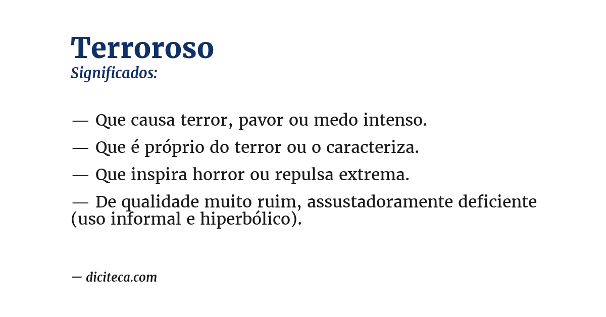 Significado de terroroso
