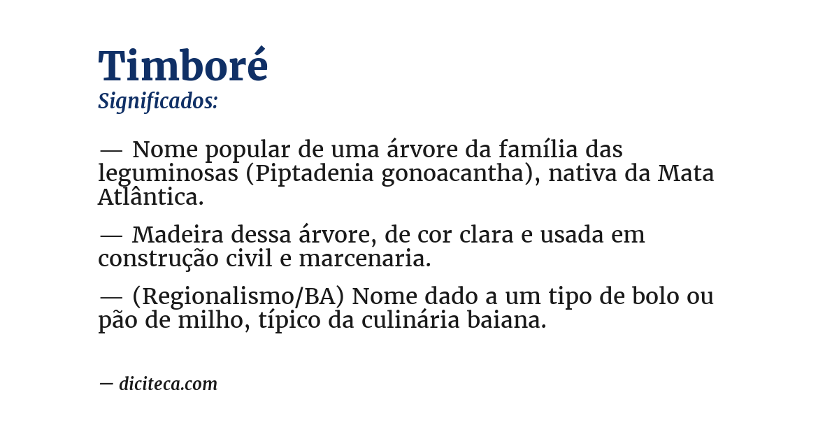 Significado de timboré