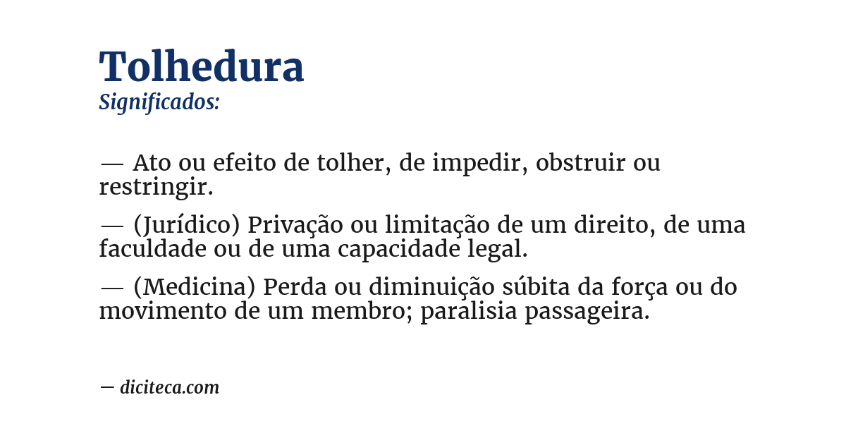Significado de tolhedura