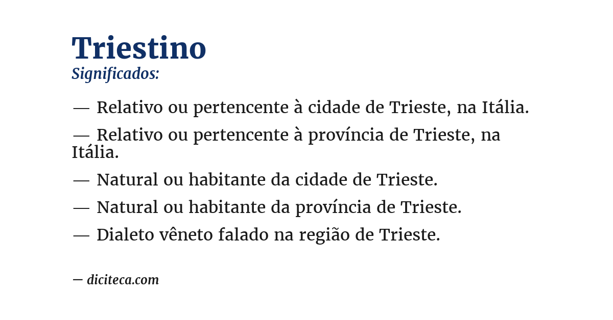 Significado de triestino