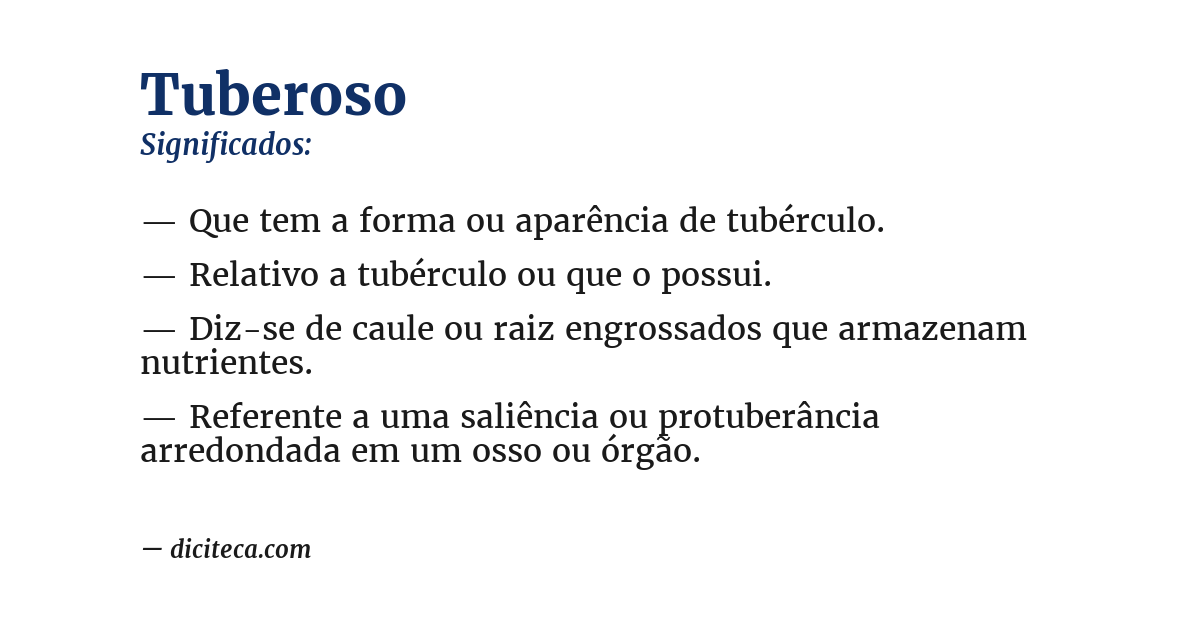 Significado de tuberoso