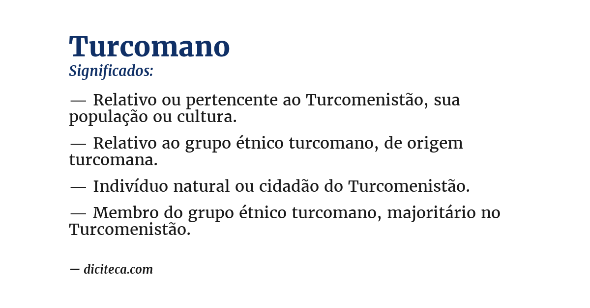 Significado de turcomano
