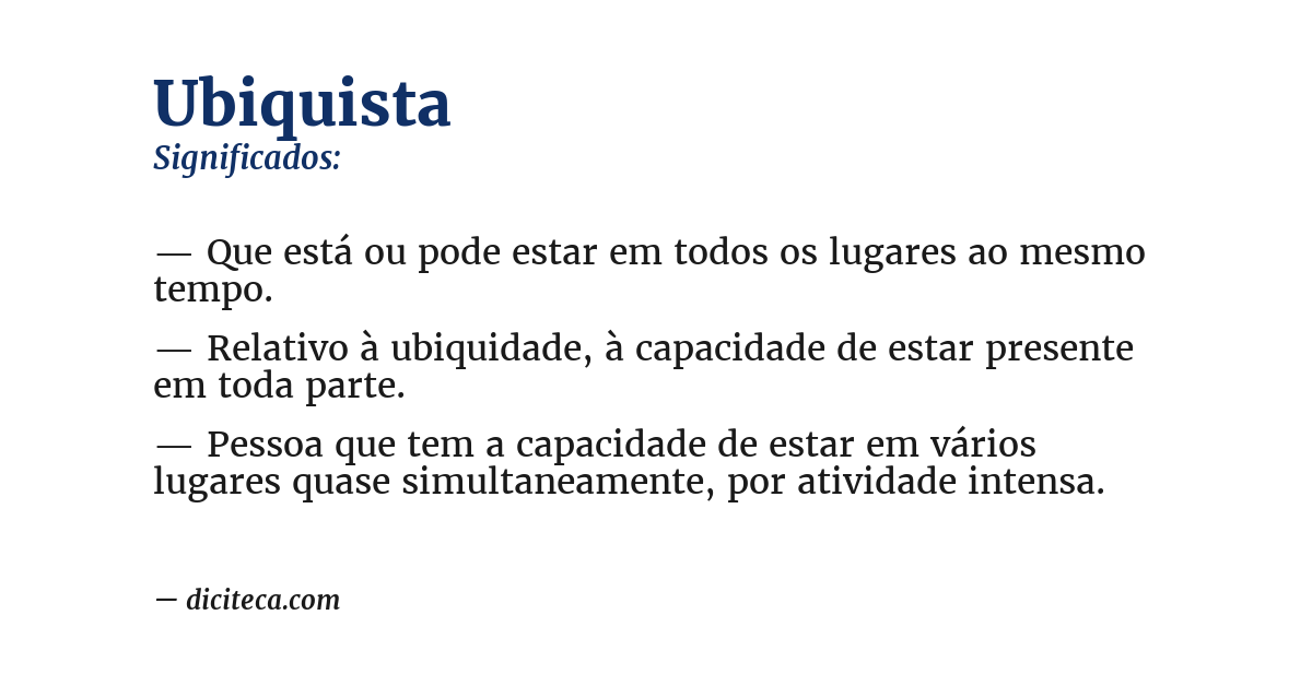 Significado de ubiquista