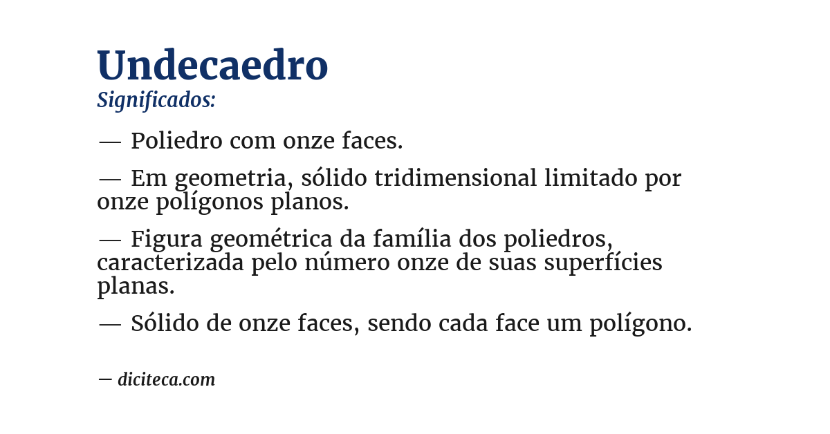 Significado de undecaedro