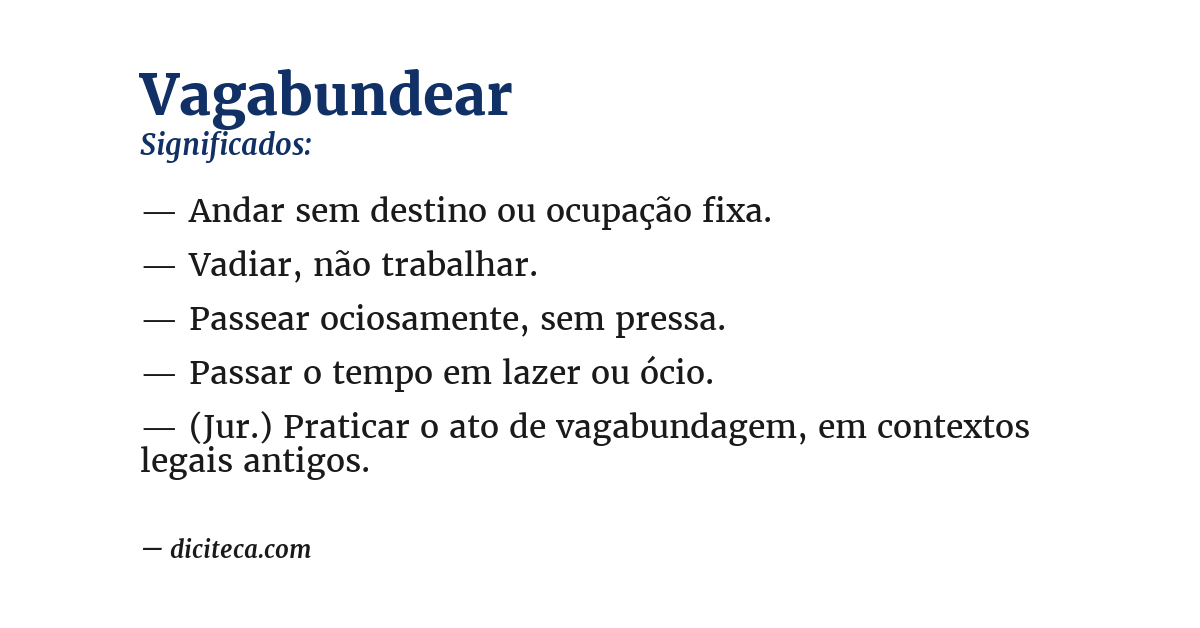 Significado de vagabundear