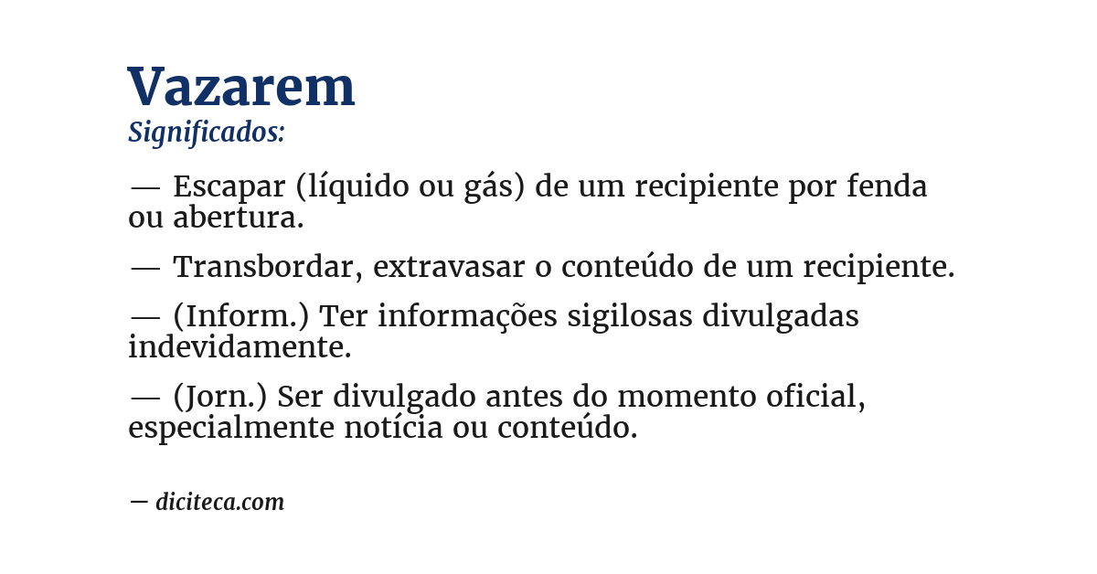 Significado de vazarem