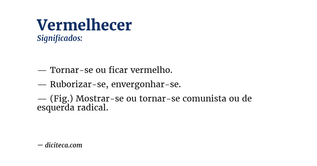 Significado de vermelhecer