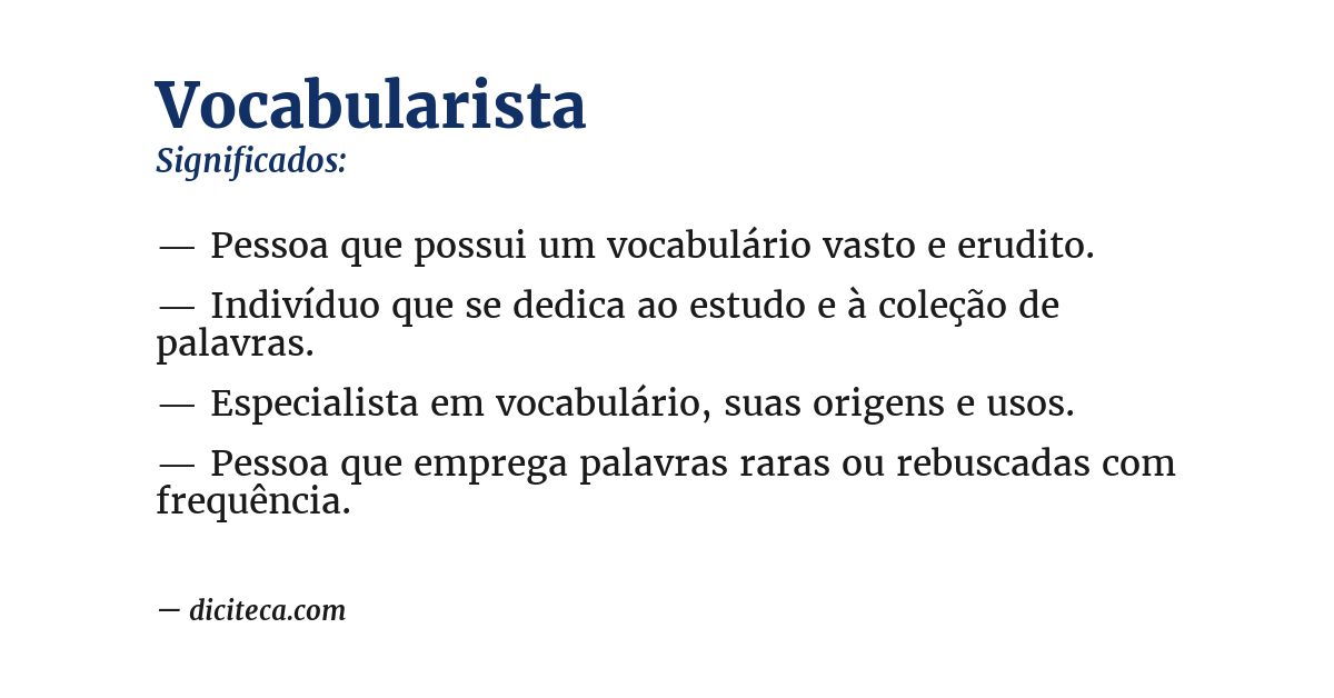 Significado de vocabularista