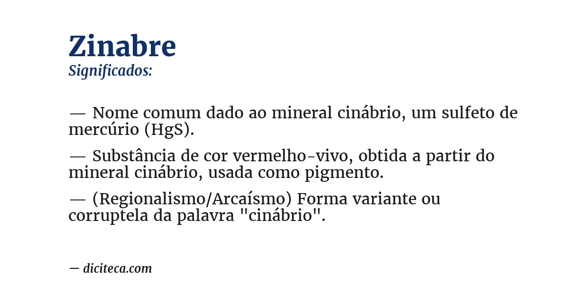 Significado de zinabre