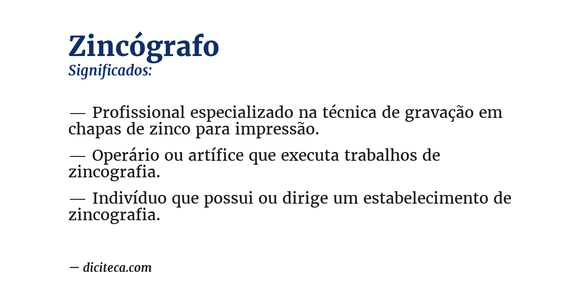 Significado de zincógrafo