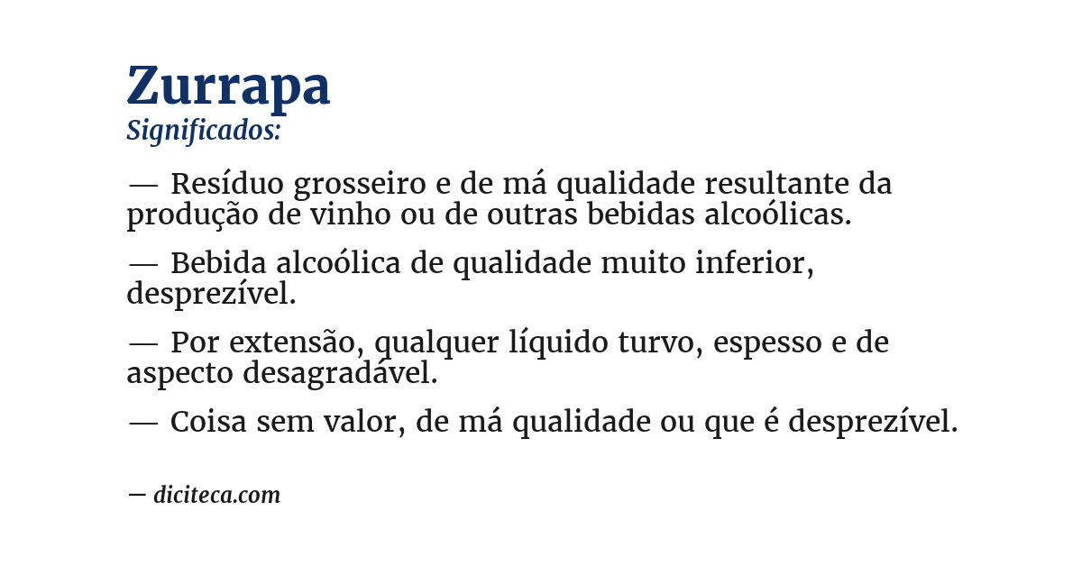 Significado de zurrapa
