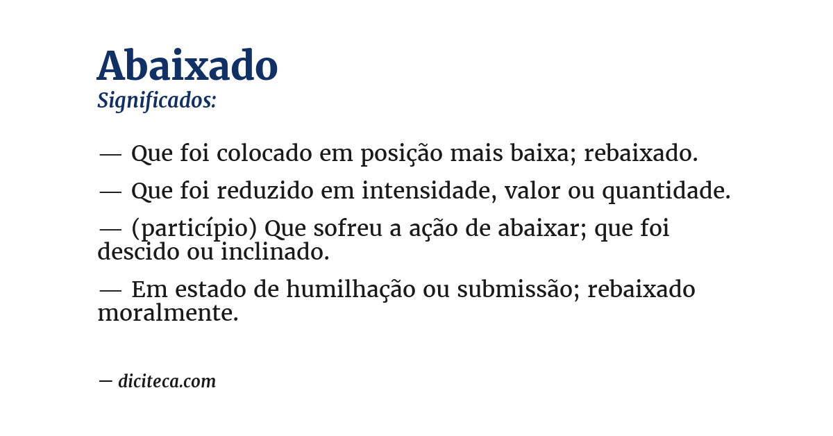 Significado de abaixado