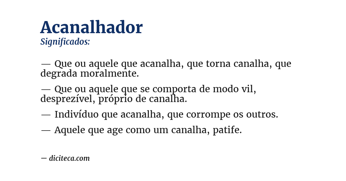 Significado de acanalhador