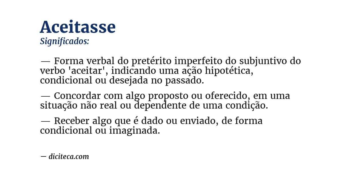 Significado de aceitasse