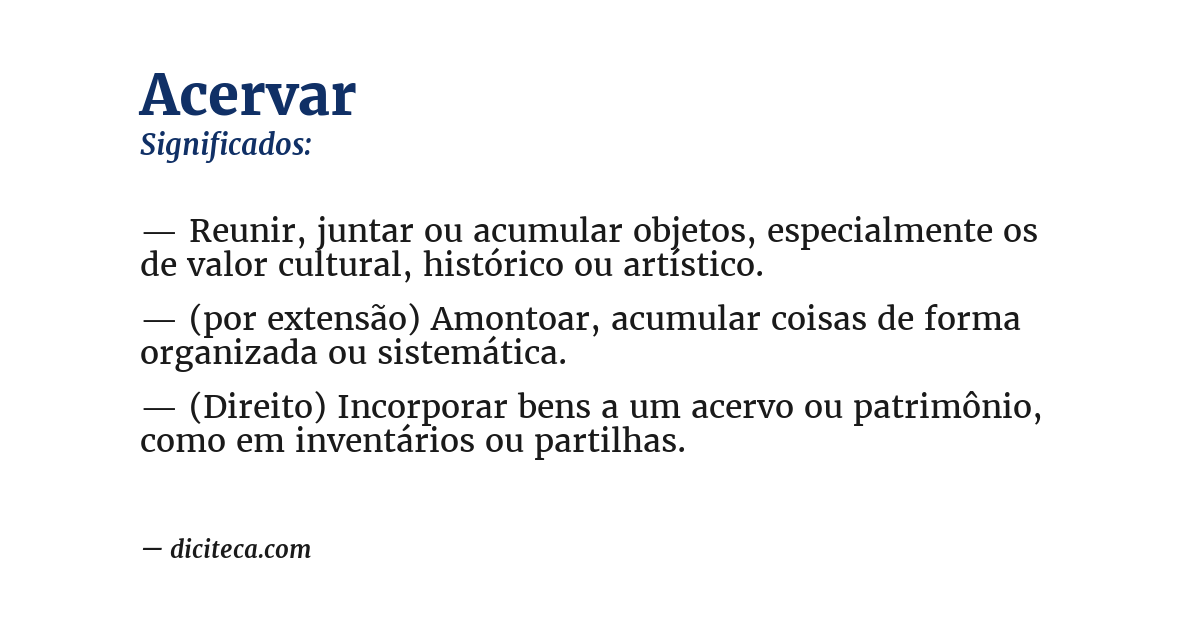 Significado de acervar