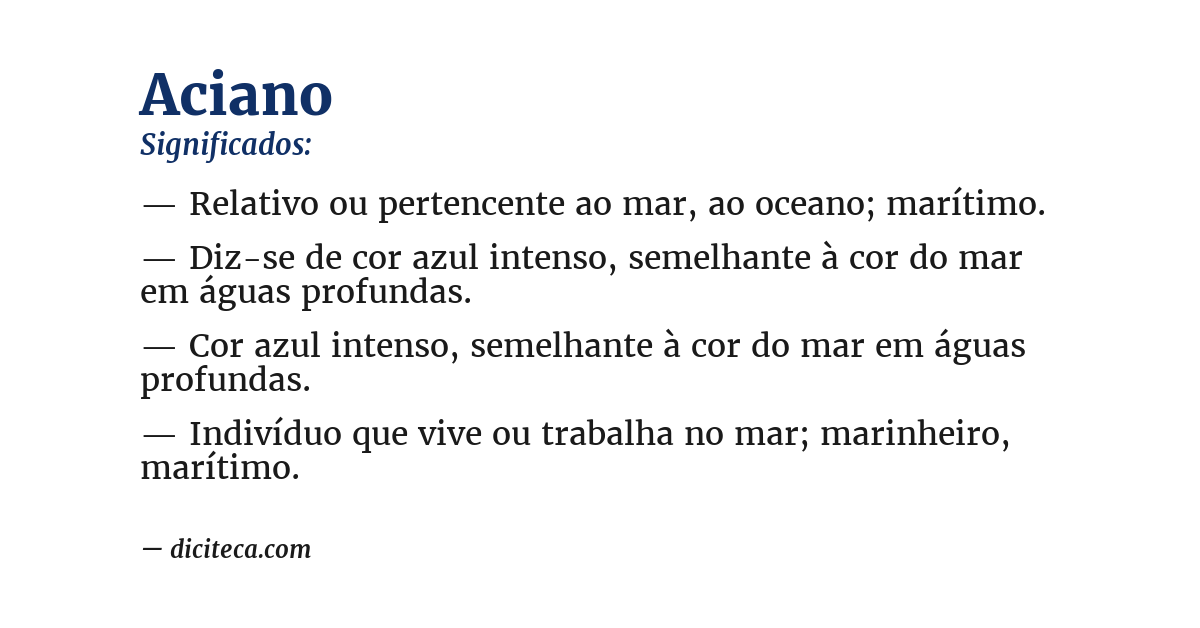 Significado de aciano