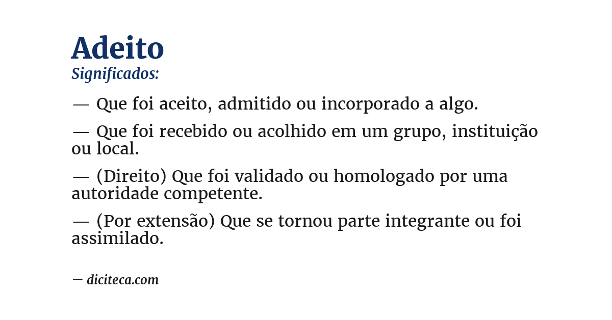 Significado de adeito