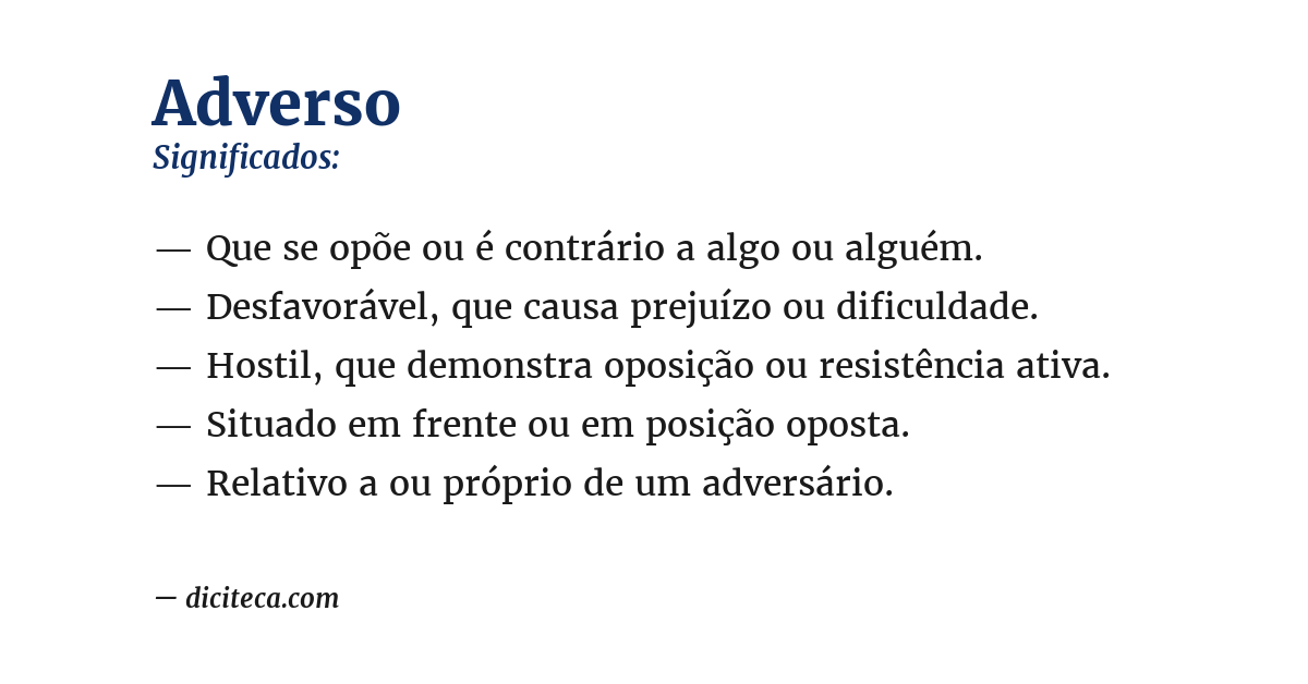 Significado de adverso