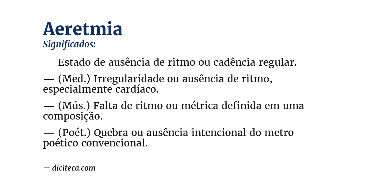 Significado de aeretmia