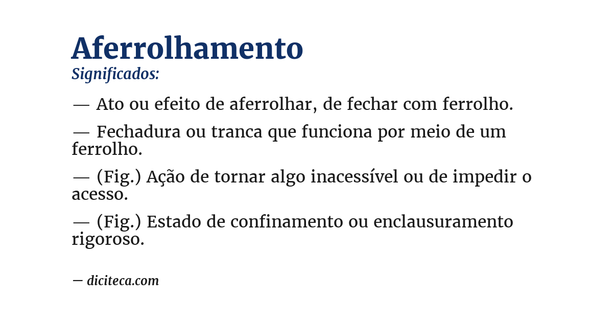 Significado de aferrolhamento