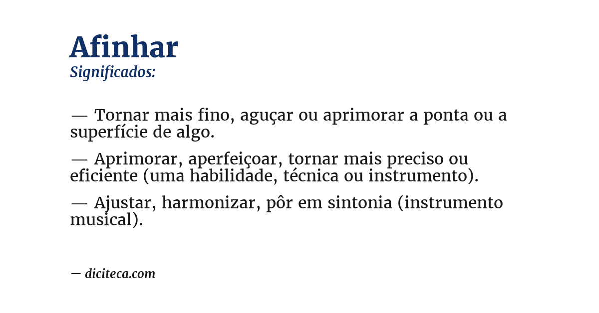 Significado de afinhar