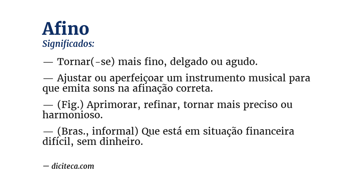 Significado de afino