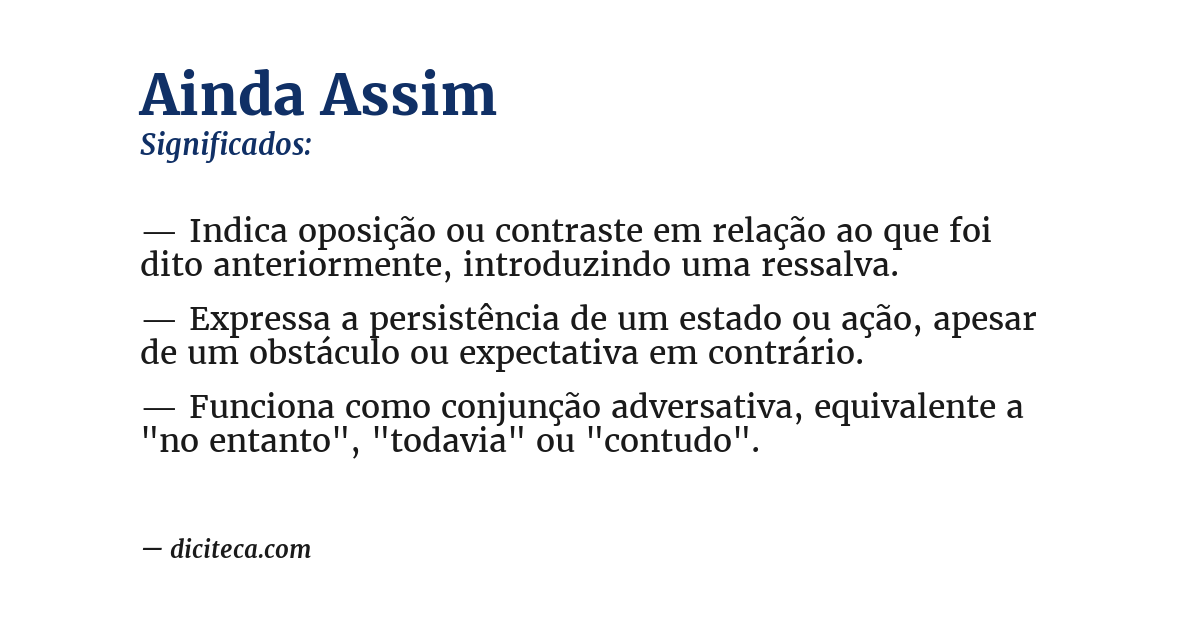 Significado de ainda assim
