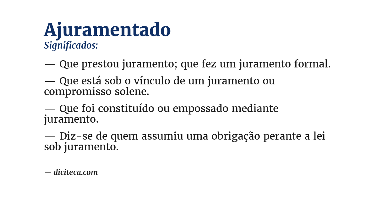 Significado de ajuramentado