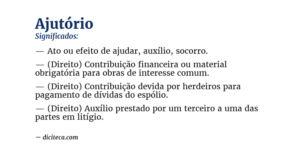 Significado de ajutório