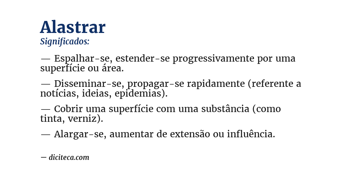 Significado de alastrar