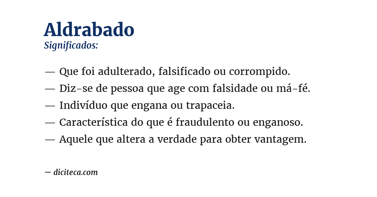 Significado de aldrabado