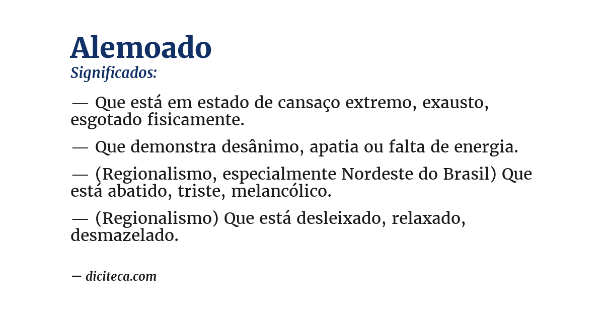 Significado de alemoado