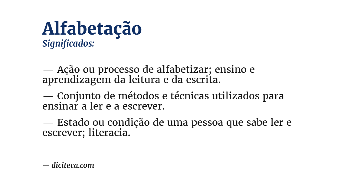 Significado de alfabetação