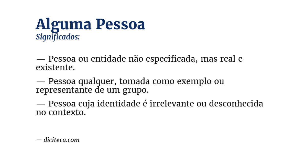 Significado de alguma pessoa