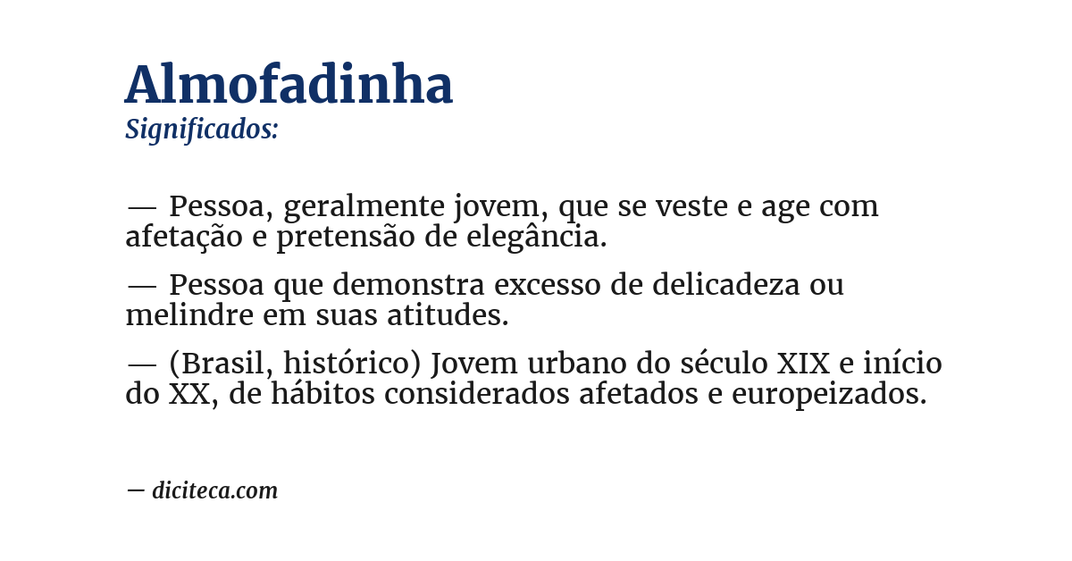 Significado de almofadinha