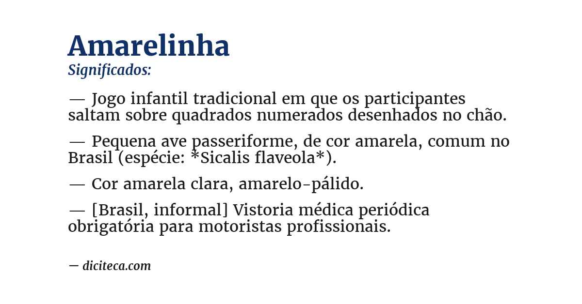 Significado de amarelinha